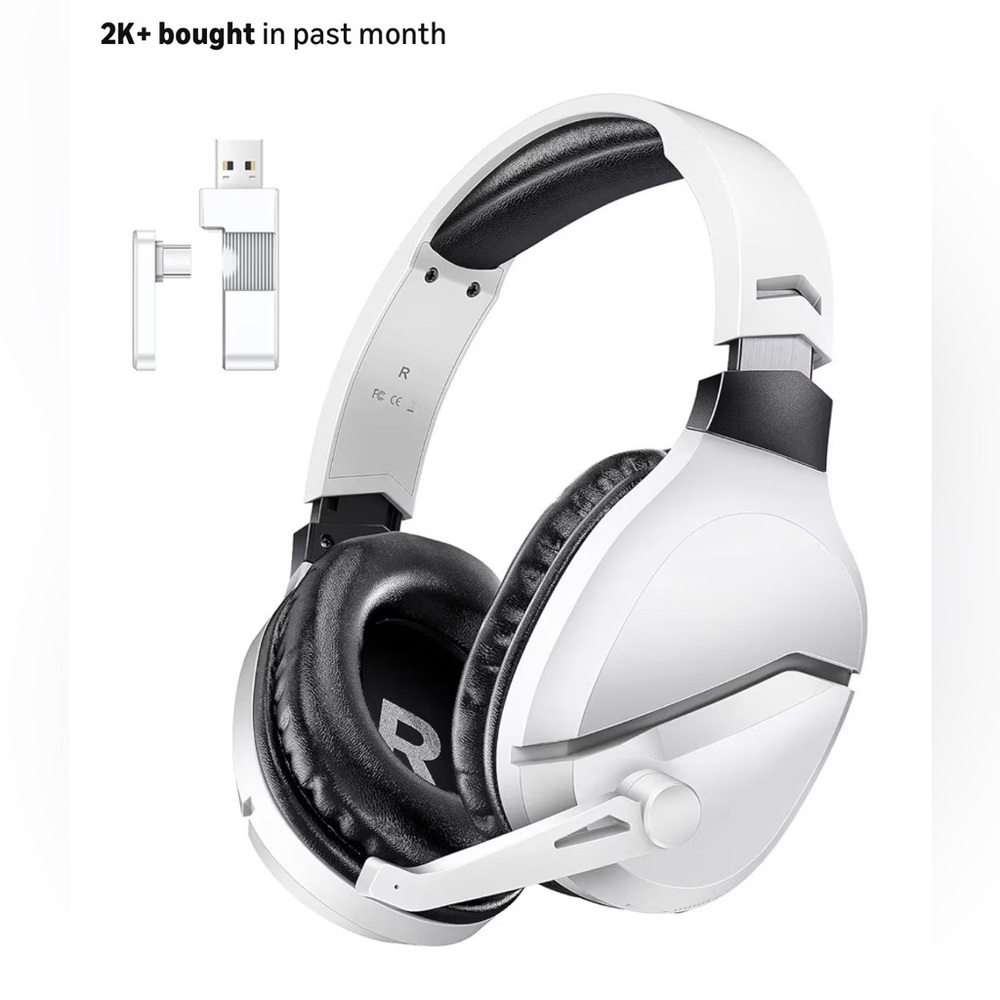 Wireless Gaming Headset with Noise Canceling Microphone for PS5, PC, PS4..